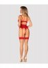 Seksowna czerwona bielizna Amor Cherris gorset i stringi  S/M